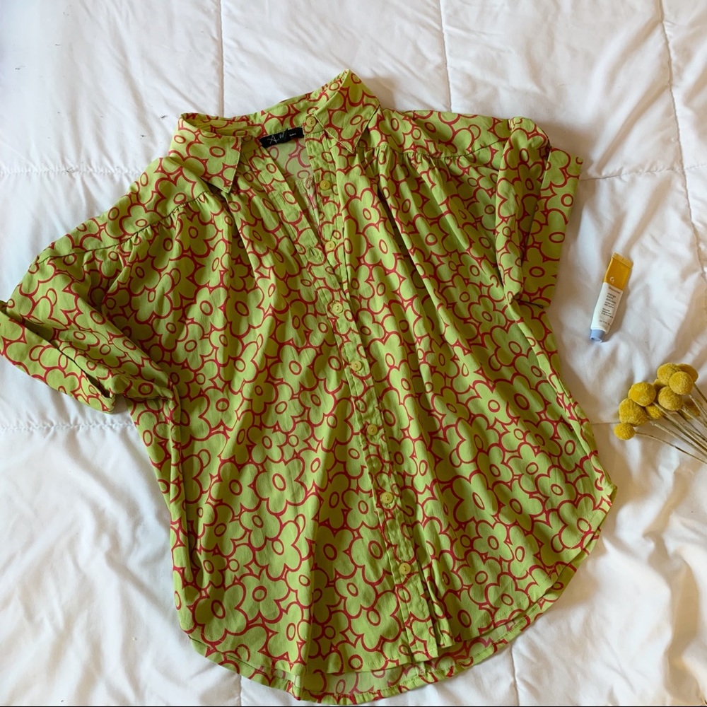 Antilia Femme Floral Print Button Down Top